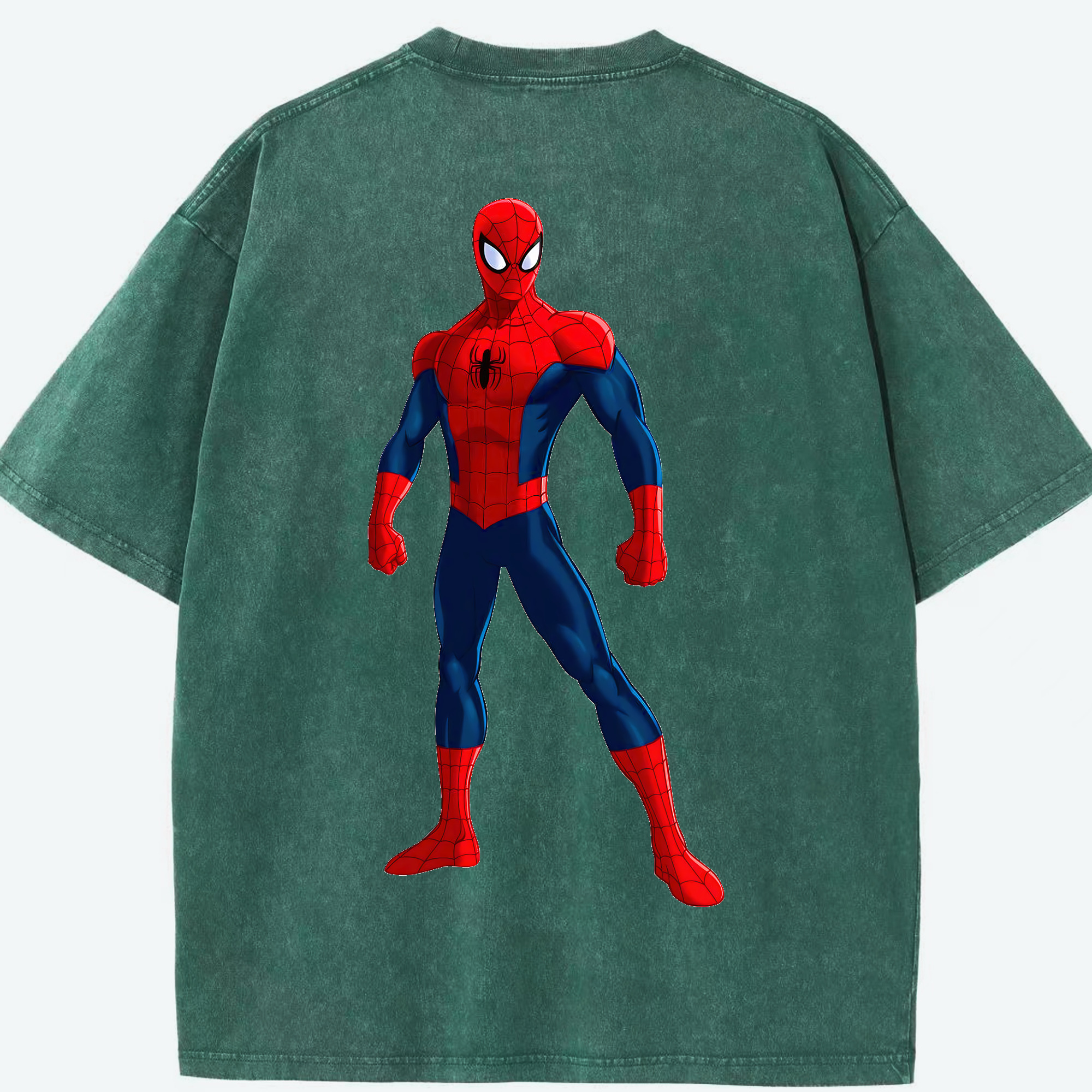 （画像用） Spider Man スパイダーマン 綿100% ヴィンテージ風 半袖Tシャツ（背面プリント）